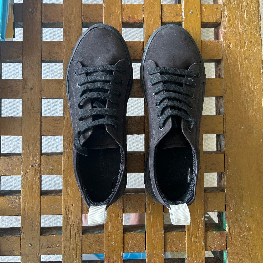 James Perse black suede sneakers